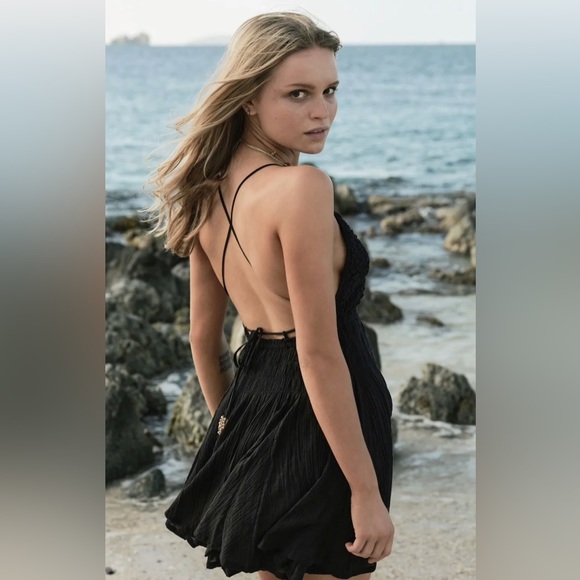 Free People Forever Favorite Mini Dress Size XS Black - Picture 2 of 11